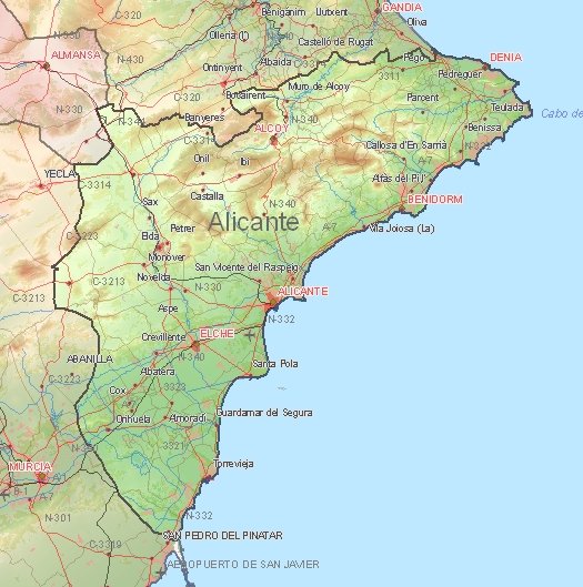 Tourist map of Alicante