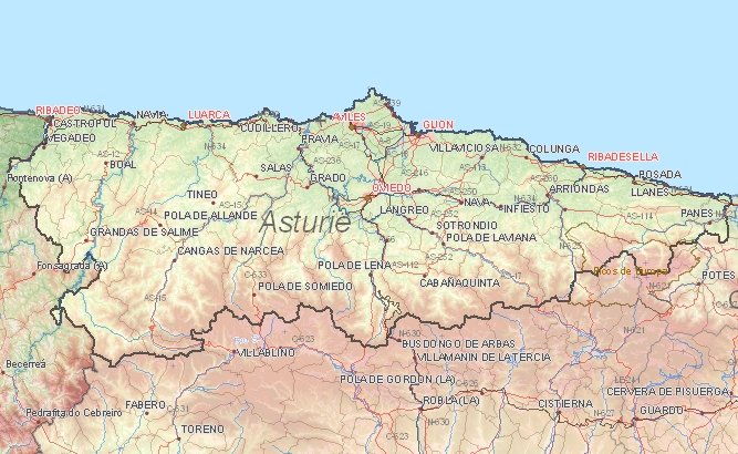 Tourist map of Asturias