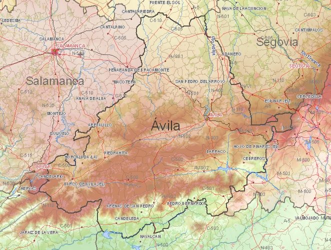 Tourist map of Ávila