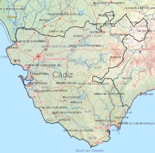 Tourist map of Cádiz