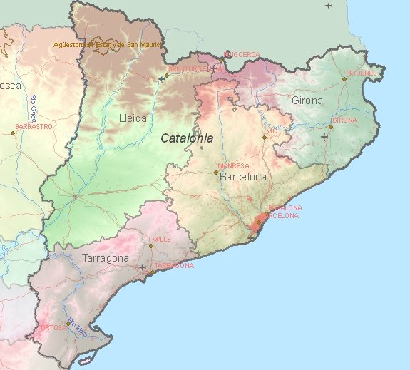 Tourist map of Catalonia