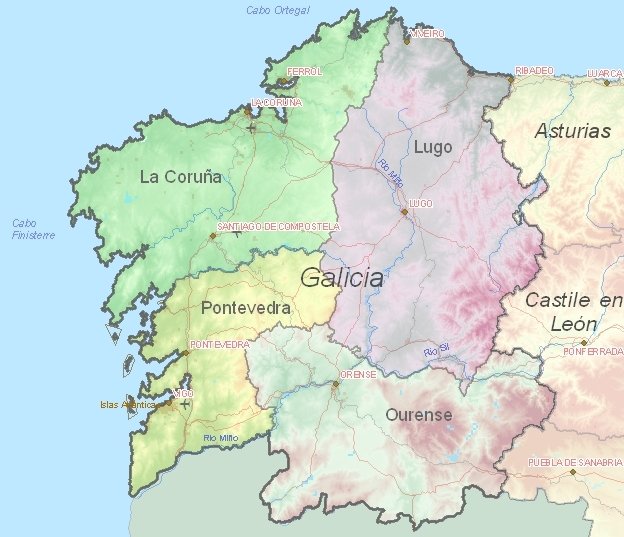 Tourist map of Galicia