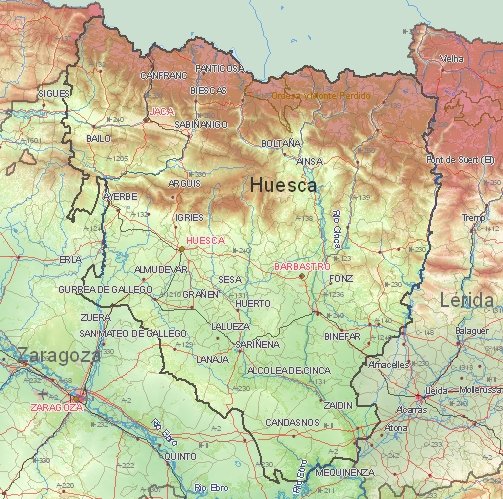 Tourist map of Huesca