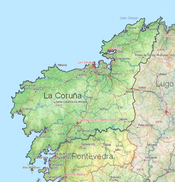 Tourist map of La Coruña