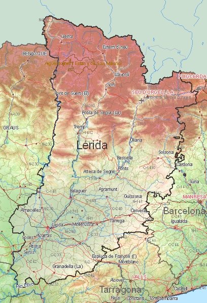 Tourist map of Lérida