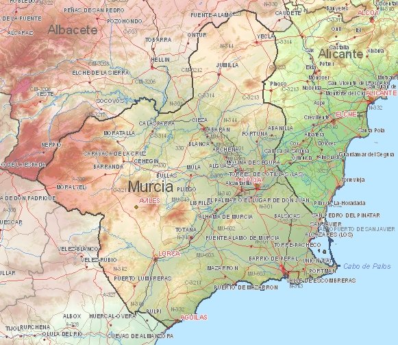 Tourist map of Murcia