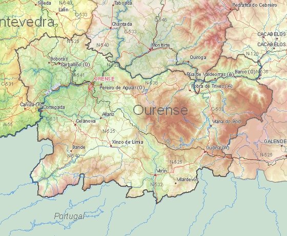 Tourist map of Ourense