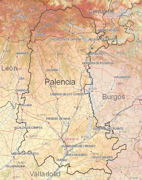 Tourist map of Palencia
