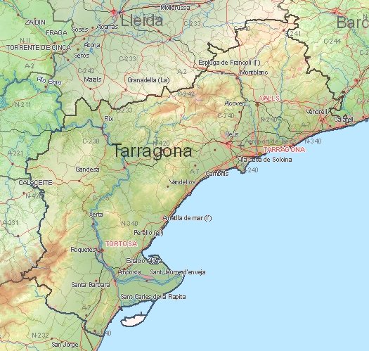 Tourist map of Tarragona