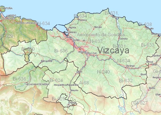 Tourist map of Vizcaya